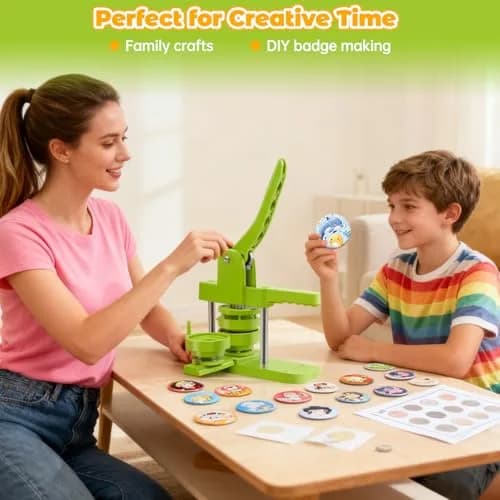 MK.Bear Button Maker Machine 75mm | DIY Button Badge Press with Supplies thumbnail 2
