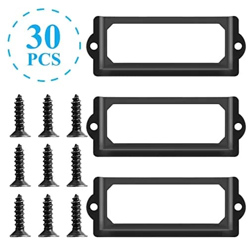 suiwotin Metal Label Holder, 83mm x 30mm | Rustproof, Corrosion Resistant, File Drawer Label Frames thumbnail 5