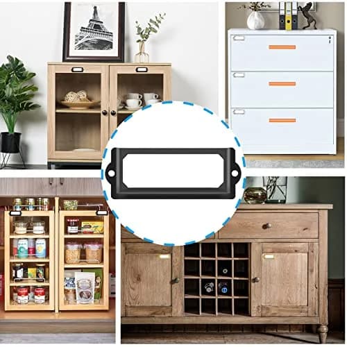 suiwotin Metal Label Holder, 83mm x 30mm | Rustproof, Corrosion Resistant, File Drawer Label Frames thumbnail 7