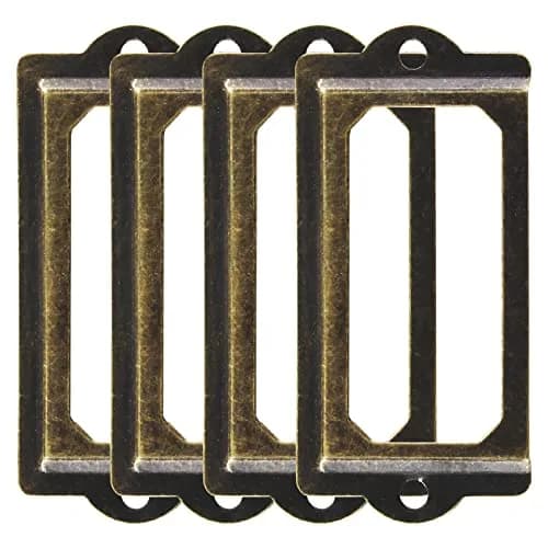suiwotin Metal Label Holder, 70mm x 33mm | Rustproof, Bronze Finish for Office & School Supplies thumbnail 1