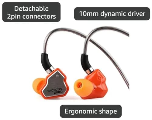 Linsoul 7Hz Salnotes Zero In-Ear Earphone 10mm Dynamic Driver | HiFi Sound, Detachable Cable, Orange thumbnail 3