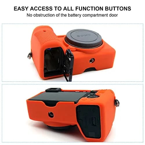 Easy Hood Camera Case for Sony A6600 ILCE-6600 in Orange | Silicone Protective Cover thumbnail 5