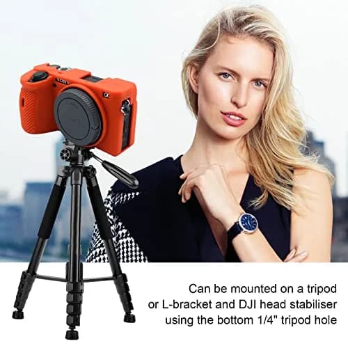 Easy Hood Camera Case for Sony A6600 ILCE-6600 in Orange | Silicone Protective Cover thumbnail 6