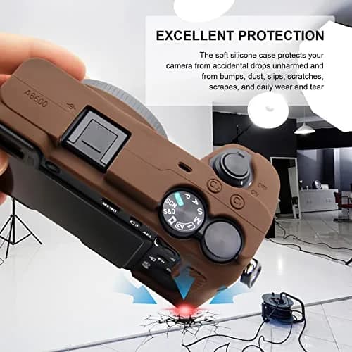 Easy Hood Camera Case for Sony A6600 ILCE-6600 | Silicone Protective Cover in Brown thumbnail 3
