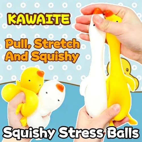 Kawaite Duck Dough Ball Miniature Animal Figurines 1 Pack | Stress Relief Squishy Toy for Adults thumbnail 3