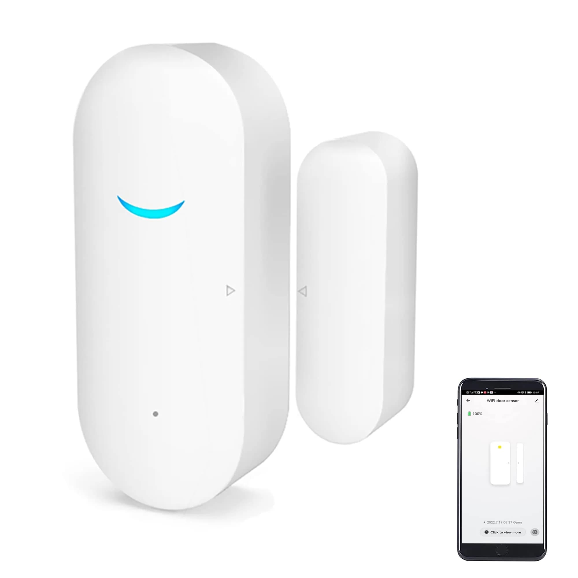 SENCKIT Smart Door/Window Sensor 4-Pack | WiFi Alarm, Wireless Alerts, Compatible with Alexa/Google Assistant — 3-Pack