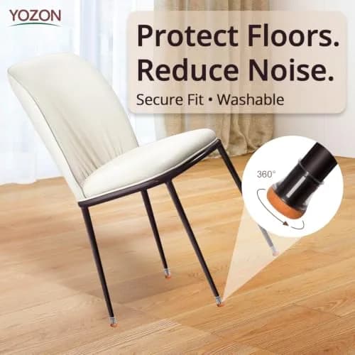 YOZON Chair Leg Floor Protectors 13-23mm (1/2"-15/16") | 16-Pack Clear Silicone Caps with Felt Base thumbnail 3