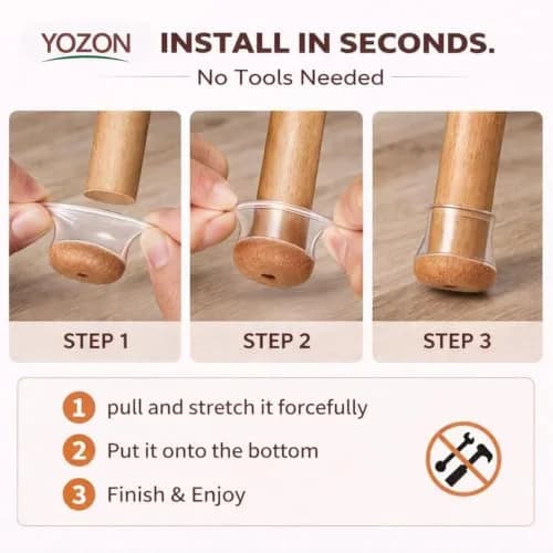YOZON Chair Leg Floor Protectors Silicone Caps 32 Count | Protects Hardwood, Tile, Laminate Floors thumbnail 5