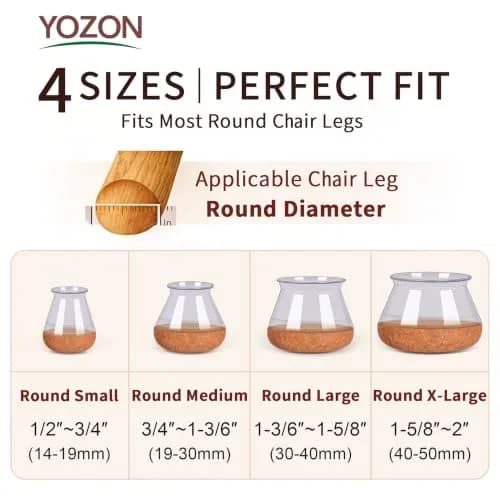 YOZON Chair Leg Floor Protectors Silicone Caps 32 Count | Protects Hardwood, Tile, Laminate Floors thumbnail 3