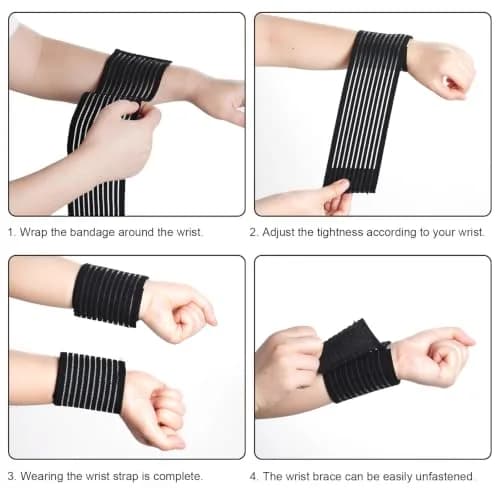 Rbenxia Elastic Wrist Compression Bandage Adjustable Wrist Strap Hand Brace | Support for Wrist Pain & Injury thumbnail 3