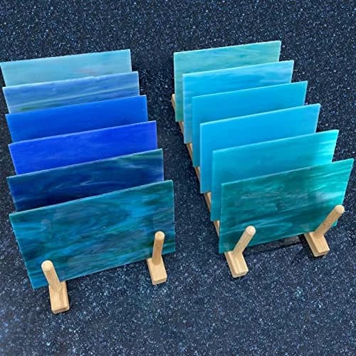 LITMIND Blue Stained Glass Sheets | 12 Sheets, 6" x 4" | Vibrant Mosaic Art Supplies thumbnail 3
