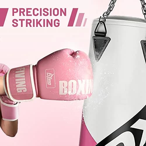 FIVING Pink Boxing Gloves for Women | 10oz MMA & Kickboxing Training (0.45kg) thumbnail 7