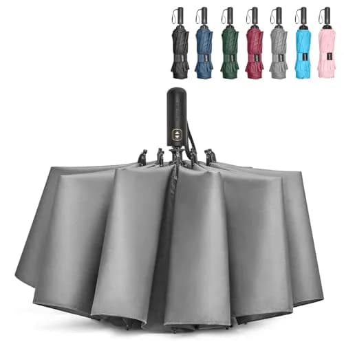 G4Free 62 Inch Large Golf Umbrella Windproof Reverse Travel Umbrella with Double Canopy and Auto Open Close (Grey) | 157.5 cm Arc thumbnail 9