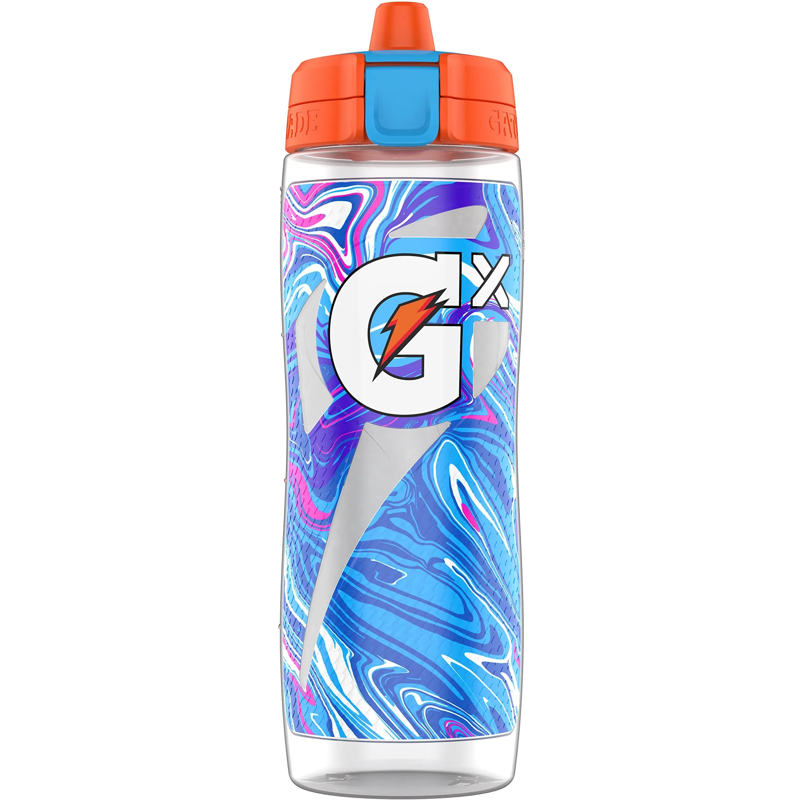 Gatorade Gx Glitched Frost Water Bottle 710ml (24oz) | Customizable Hydration Squeeze Bottle — Bottle - Marble Blue