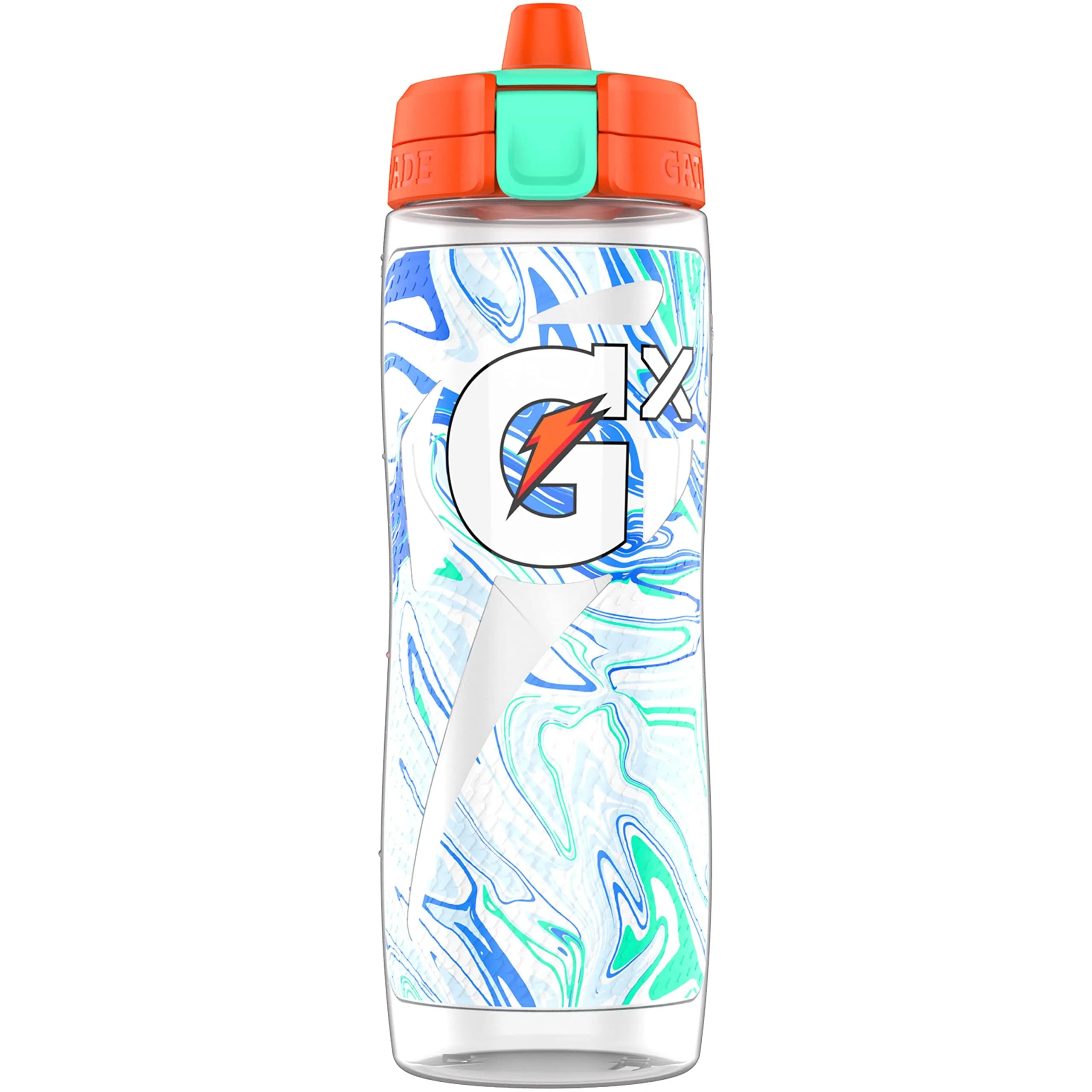 Gatorade Gx Glitched Frost Water Bottle 710ml (24oz) | Customizable Hydration Squeeze Bottle — Bottle - Marble White