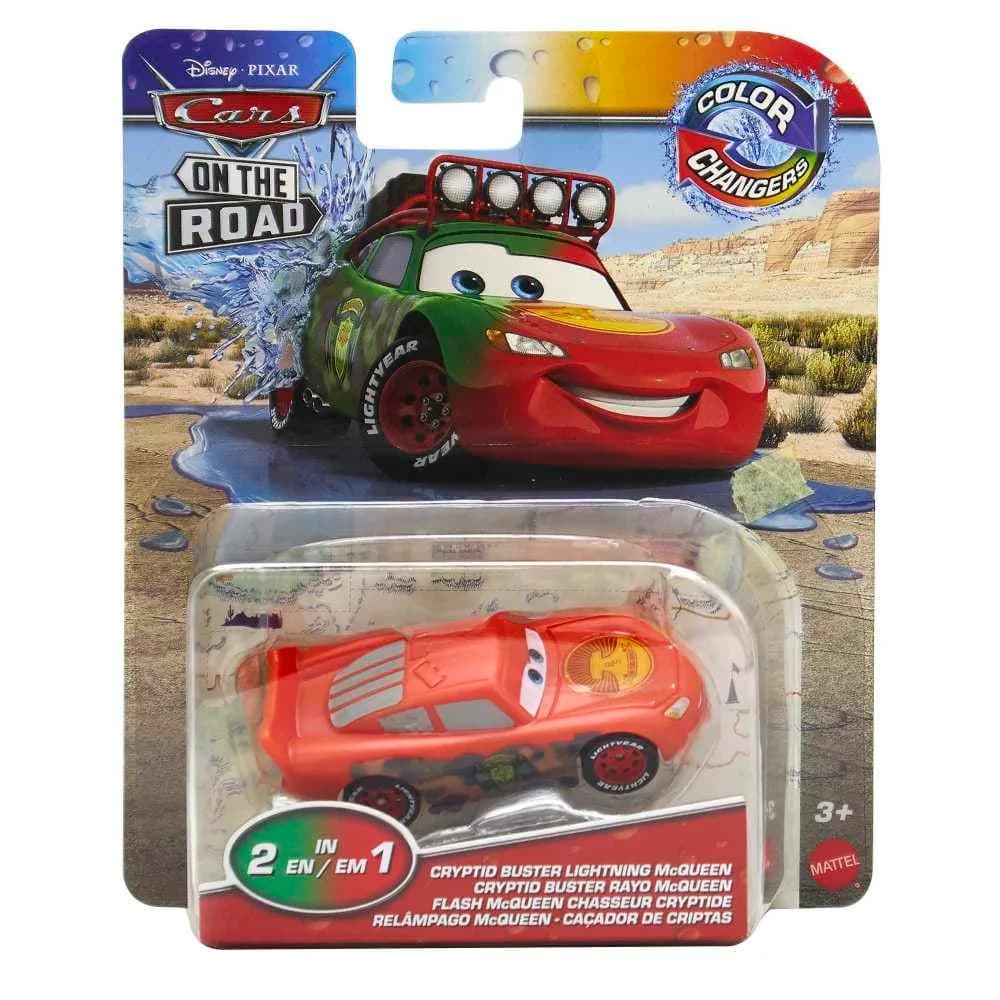 Mattel Disney Cars Color Changers Cryptid Buster Lightning McQueen 16.5cm (6.5 inches) | ASTM Tested Toy Car — Black/White