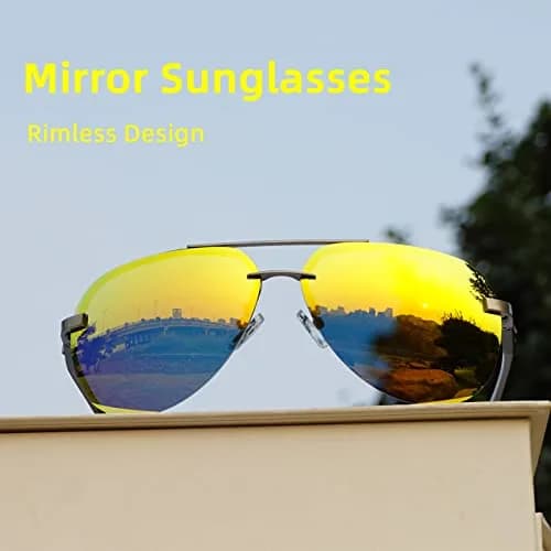 Fishingtours Aviator Sunglasses for Men Women Polarized Mirrored Driving | Classic Style with UV400 Protection thumbnail 2