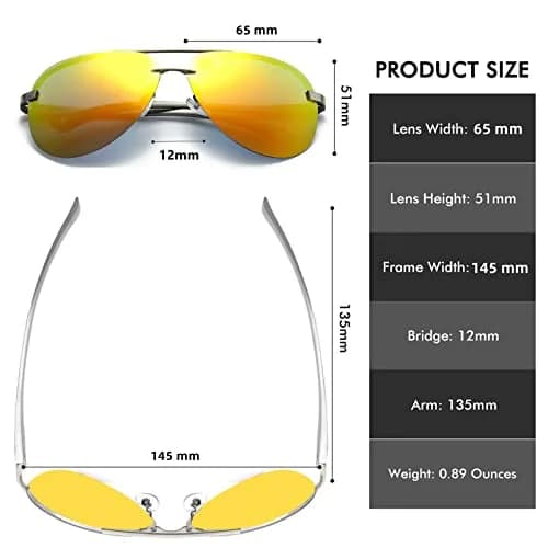 Fishingtours Aviator Sunglasses for Men Women Polarized Mirrored Driving | Classic Style with UV400 Protection thumbnail 4