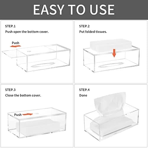 PITBVO Clear Acrylic Tissue Box Cover | Modern, Durable, Easy to Clean (22.99 USD) thumbnail 3