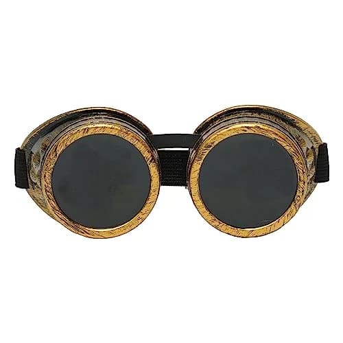 SoJourner Steampunk Goggles Classic - Bronze + Black Lens (3-Pack) | Kaleidoscope Effect Rave Eyewear thumbnail 1