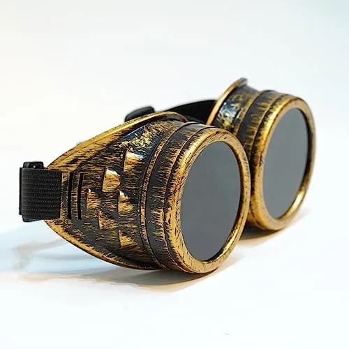 SoJourner Steampunk Goggles Classic - Bronze + Black Lens (3-Pack) | Kaleidoscope Effect Rave Eyewear thumbnail 5
