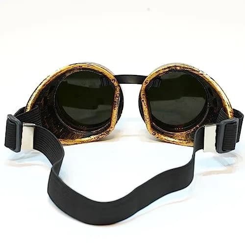SoJourner Steampunk Goggles Classic - Bronze + Black Lens (3-Pack) | Kaleidoscope Effect Rave Eyewear thumbnail 3