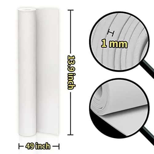MEARCOOH White EVA Foam Roll 1mm Thick 124.5cm x 34cm (49" x 13.5") | Premium Cosplay Craft Material thumbnail 2