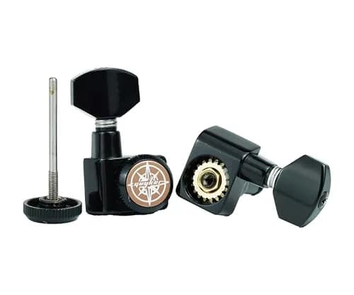 Guyker 6 In-line Guitar Locking Tuners – 1:18 Locking Tuning Key Pegs – Black | Heavy-Duty, Precise Tuning thumbnail 4