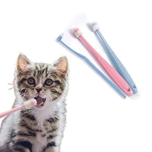 YMPEKA Pet Toothbrush Kit for Cats & Dogs 3 Pack | Deep Clean Silicone Bristles thumbnail 1
