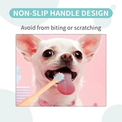 YMPEKA Pet Toothbrush Kit for Cats & Dogs 3 Pack | Deep Clean Silicone Bristles thumbnail 4