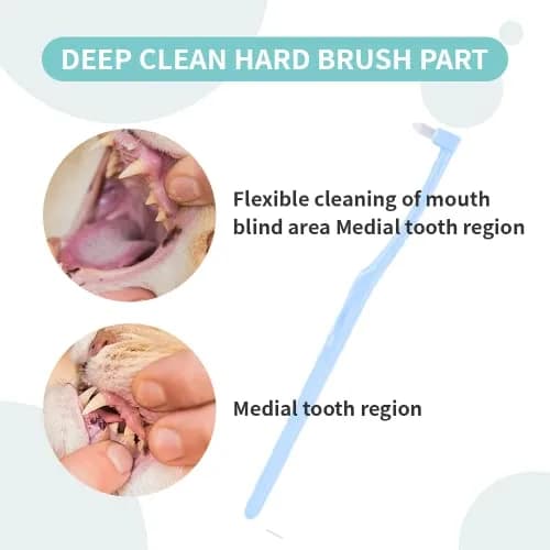 YMPEKA Pet Toothbrush Kit for Cats & Dogs 3 Pack | Deep Clean Silicone Bristles thumbnail 5