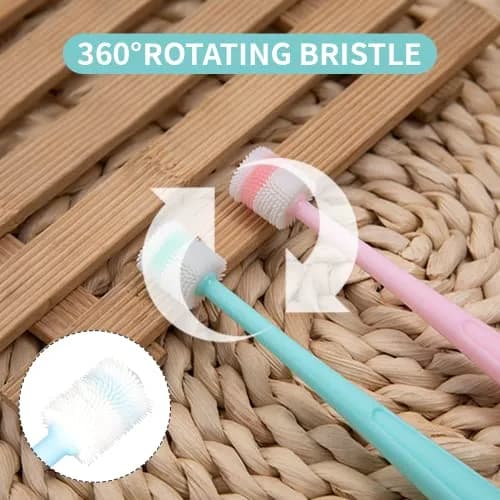 YMPEKA Pet Toothbrush Kit for Cats & Dogs 3 Pack | Deep Clean Silicone Bristles thumbnail 2