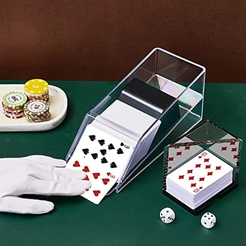 Honoson 4 Deck Blackjack Shoe and Discard Tray Acrylic, Clear | Casino Game Accessory for Home & Tournaments thumbnail 5