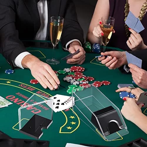 Honoson 4 Deck Blackjack Shoe and Discard Tray Acrylic, Clear | Casino Game Accessory for Home & Tournaments thumbnail 7