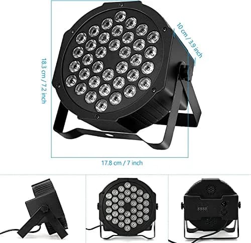 Litake DJ Par Lights, RGB 36 LED Stage Lights Sound Activated,Remote & DMX Controlled, 8 Pack | RGB 36 LEDs for Party & Events thumbnail 4