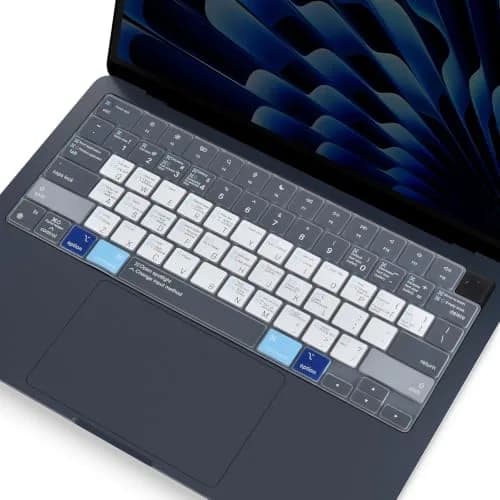 CASEDAO Blue Keyboard Cover for MacBook Air 13.6" M2 M3 M4 M5 (A2681 A3113 A3240 A3449) | US Layout Shortcut Protector thumbnail 1