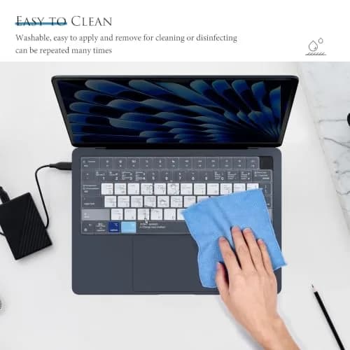 CASEDAO Blue Keyboard Cover for MacBook Air 13.6" M2 M3 M4 M5 (A2681 A3113 A3240 A3449) | US Layout Shortcut Protector thumbnail 7