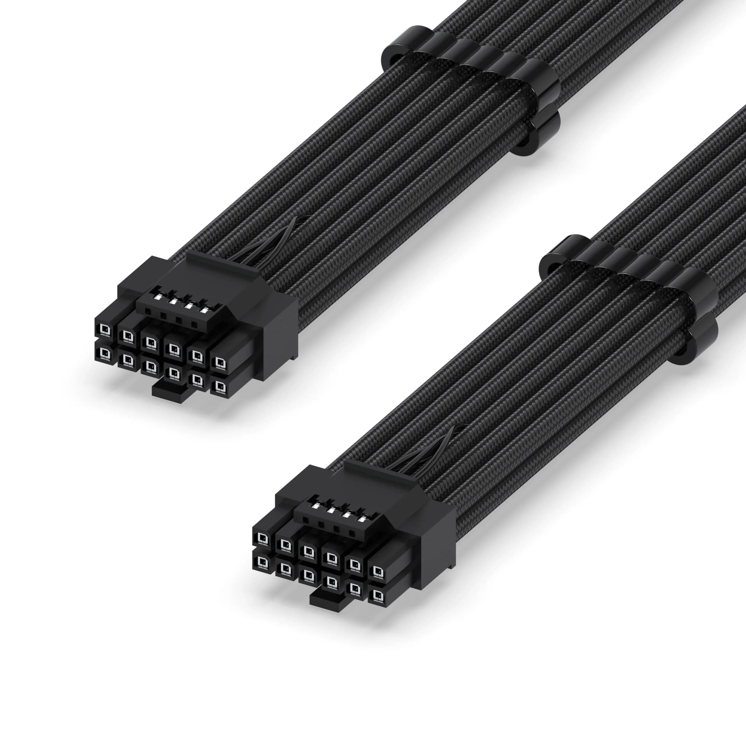 EZDIY-FAB 12VHPWR PSU Sleeved Cable 60cm Black | PCIe 5.1 12V-2x6 600W Support - main product image