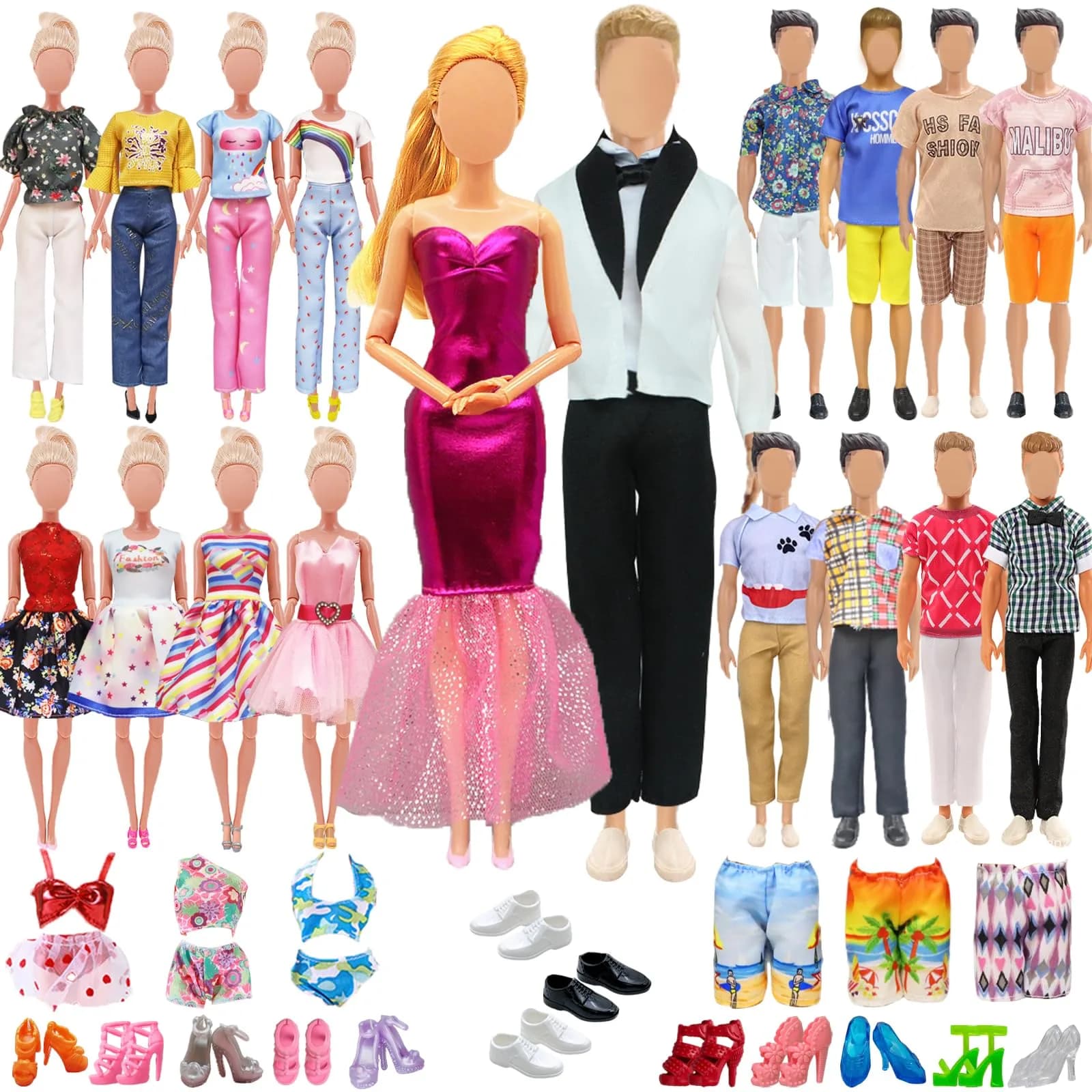 Carreuty 27 PCS Doll Clothes & Accessories Set for 11.5" & 12" Dolls | Creative Dress-Up Play - main product image