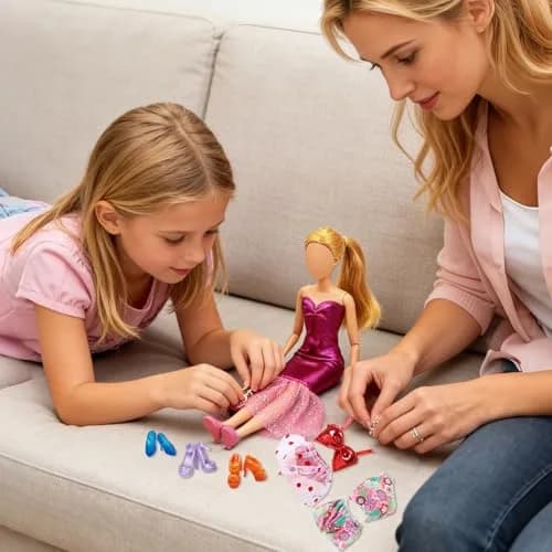 Carreuty 27 PCS Doll Clothes & Accessories Set for 11.5" & 12" Dolls | Creative Dress-Up Play thumbnail 7