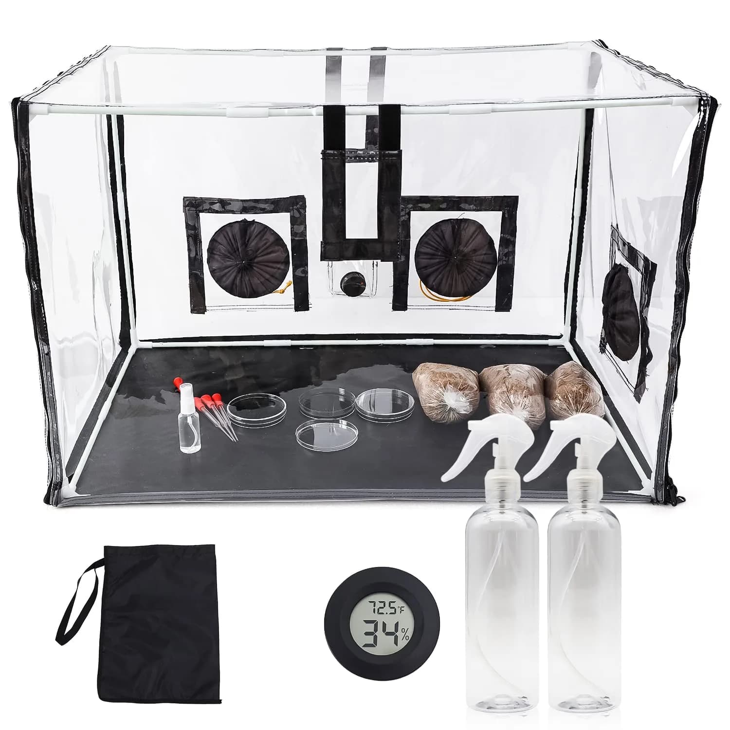 Lovely Ran Large Still Air Box Mushroom Mycology Fume Hood 31.5x20.5x20.5 inch | Mushroom Cultivation Enclosure