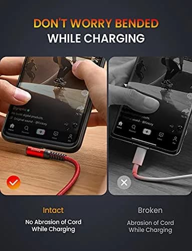 AINOPE USB C Cable 60W 2-Pack 3.3ft Nylon Braided | Fast Charging Right Angle USB Type C Cable for Samsung, MacBook, iPad, Pixel (3.3ft x2) thumbnail 4