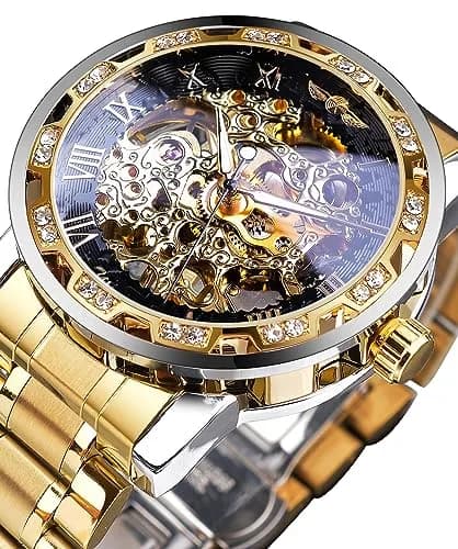 FORSINING Retro Skeleton Automatic Watch 40mm (1.57in) | Diamond Embellished Mechanical Wristwatch thumbnail 3