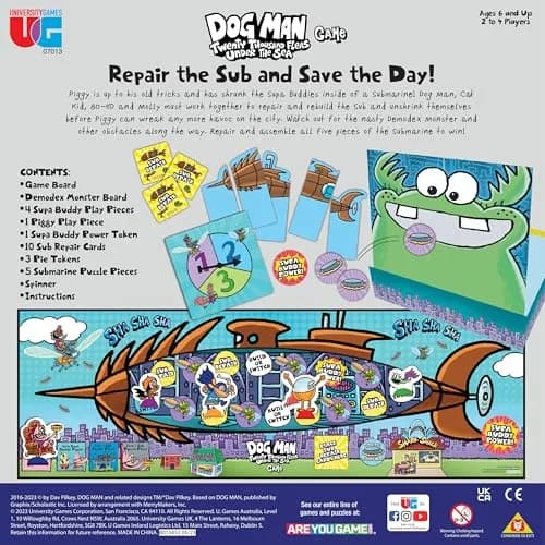 University Games Dog Man Twenty Thousand Fleas Under the Sea Board Game | Ages 6+ | Cooperative Family Fun thumbnail 8