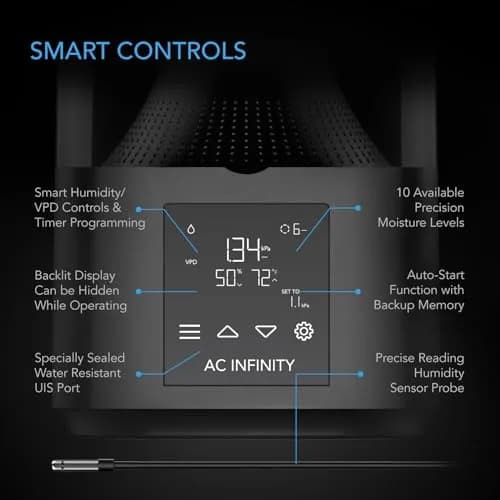 AC Infinity CLOUDFORGE T3 Plant Humidifier 4.5L | Smart VPD & Humidity Control for Growers thumbnail 3