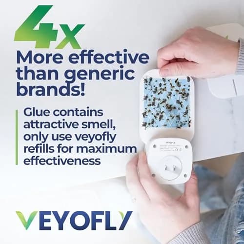 VEYOFLY Fruit Fly & Gnat Trap Refills (10-Pack) | Official USA Import, Non-Toxic Glue Boards thumbnail 5