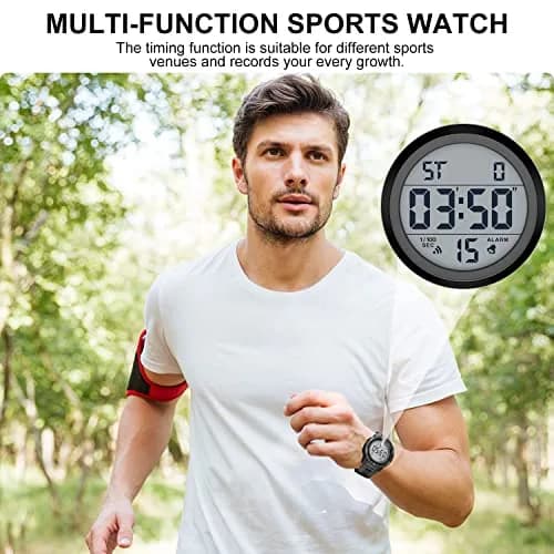 GOLDEN HOUR Waterproof Digital Sport Watch 50mm | Easy Read Military Style with Black Rubber Strap thumbnail 8