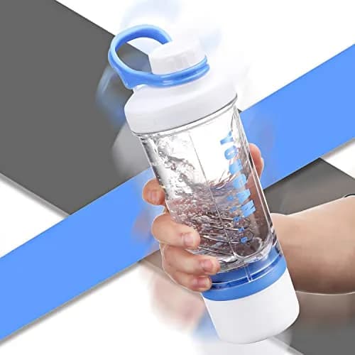 youcanplato 21oz Protein Shaker Bottle with Powder Storage, BPA-Free Tritan, Blue thumbnail 4