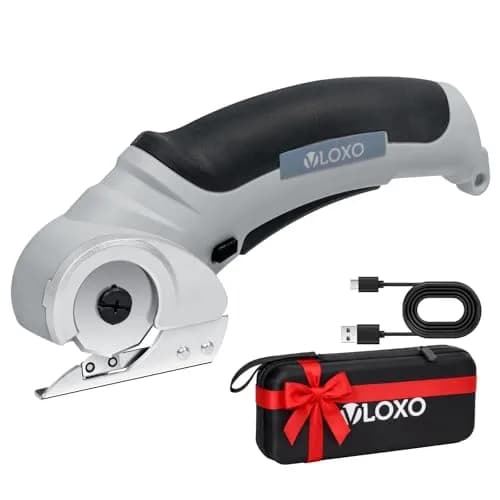 VLOXO Cordless Electric Scissors 4.2V Cardboard Cutter with Safety Lock | Cuts 8mm Thick Materials Effortlessly thumbnail 1
