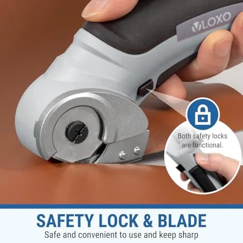 VLOXO Cordless Electric Scissors 4.2V Cardboard Cutter with Safety Lock | Cuts 8mm Thick Materials Effortlessly thumbnail 6